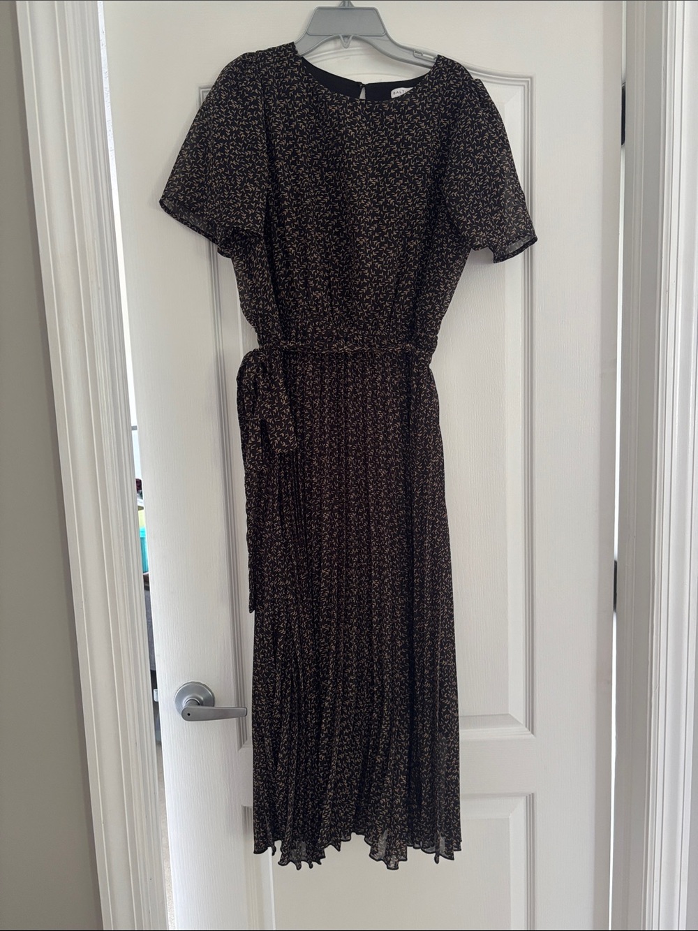 Baltic Born Black and Tan Pleated Dress